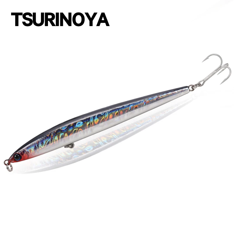 Tsurinoya  Fishing Lure DW23 125mm 28g Treble Hooks Hard Sinking Pencil Bait Seabass lure