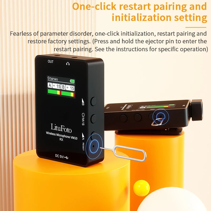 2.4G Wireless Lavalier Microphone Noise Cancelling Microphone Kit 2 Transmitters with 1 Receiver for Live Camera Phone Recording