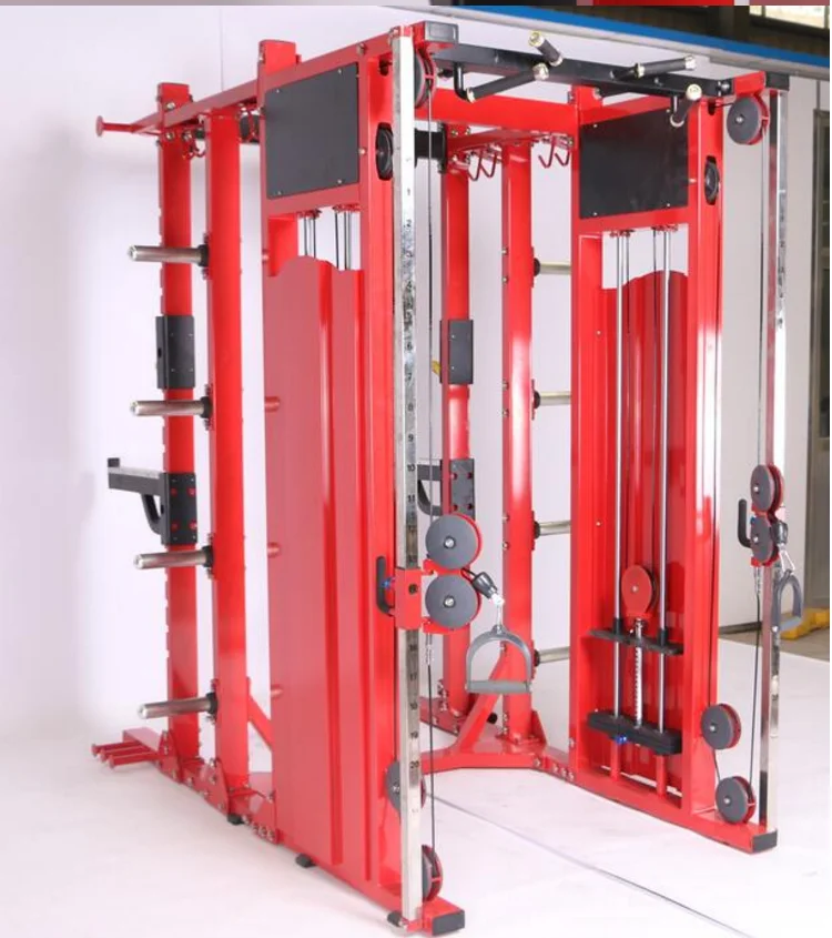 Высокая Весовой стек многофункциональный тренажер Смита силовая рама силы стеллаж для выставки товаров