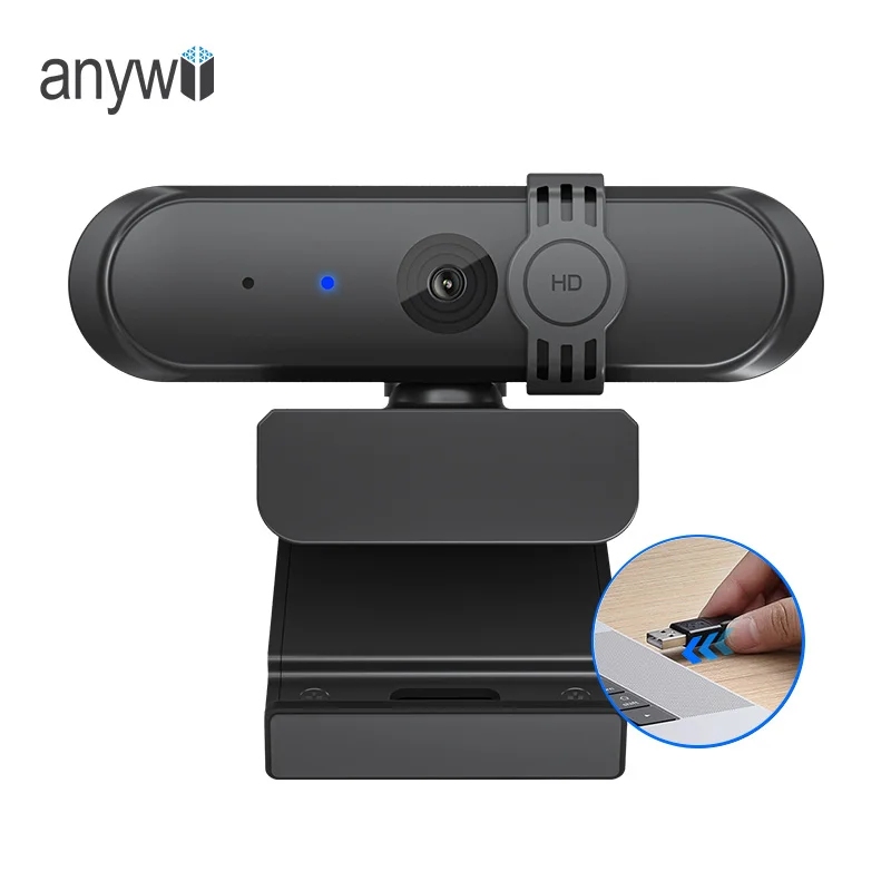 Anywill Hot sales New arrival oem webcam with usb 2.0 pc camera driver free mini 1080P full HD camera webcam