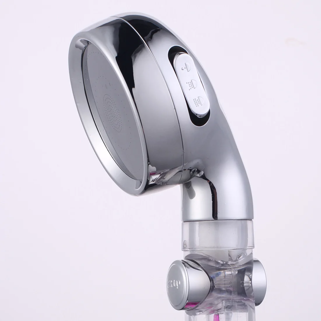PP Micro Filtering 3 Functions ON OFF Switch High Pressure Turbo Fan Shower Head SPA Propeller Driven Hand Shower