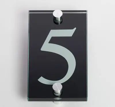 High Sales Black Glass Letter Sign House Figure 5 Number OEM Sign Letters House Numbers