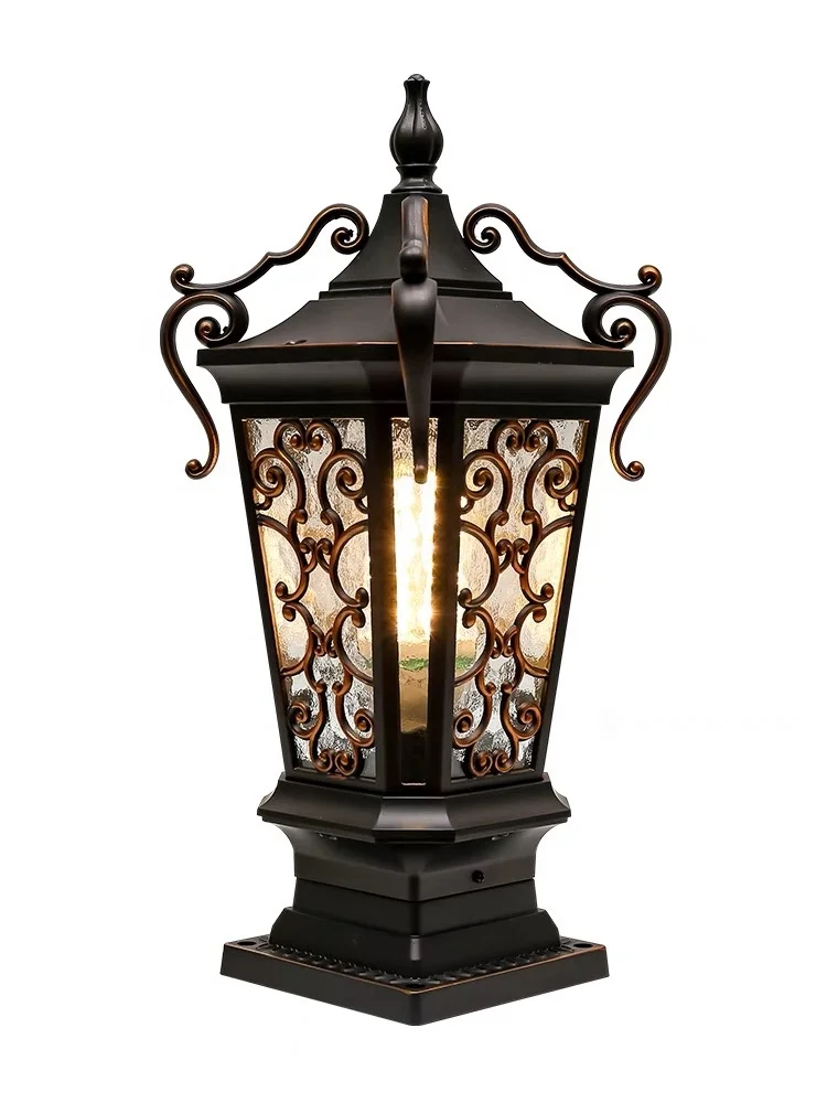 High quality and high brightness garden pillar lamp Ip65 waterproof electric E27 door pillar lamp European style pillar lamp