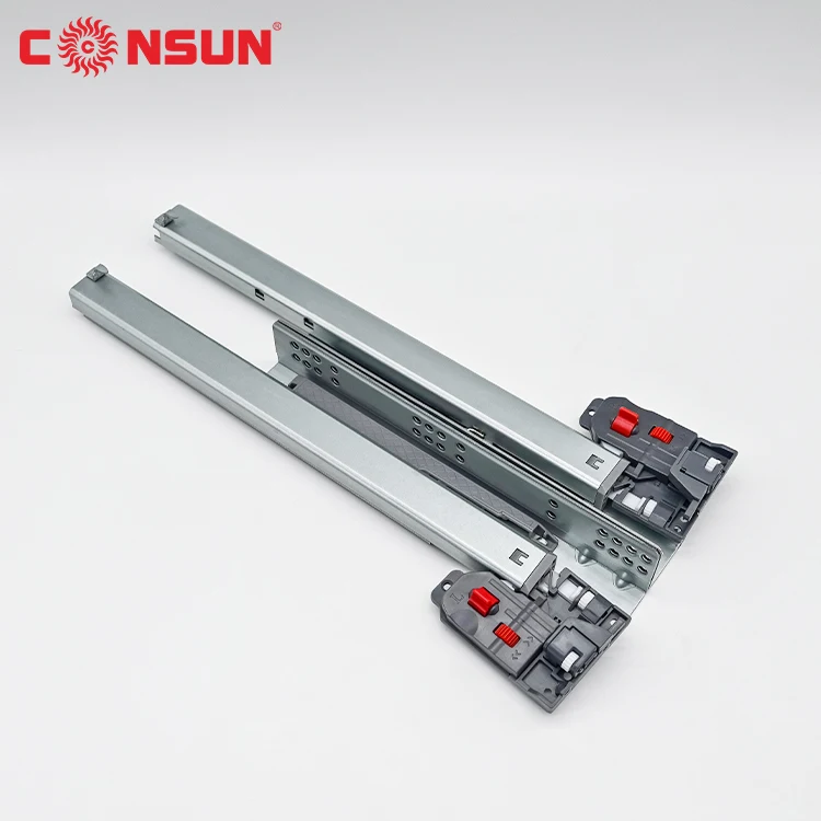 3 fold drawers channel push to open hidden telescopic rails soft close undermount concealed drawer slide