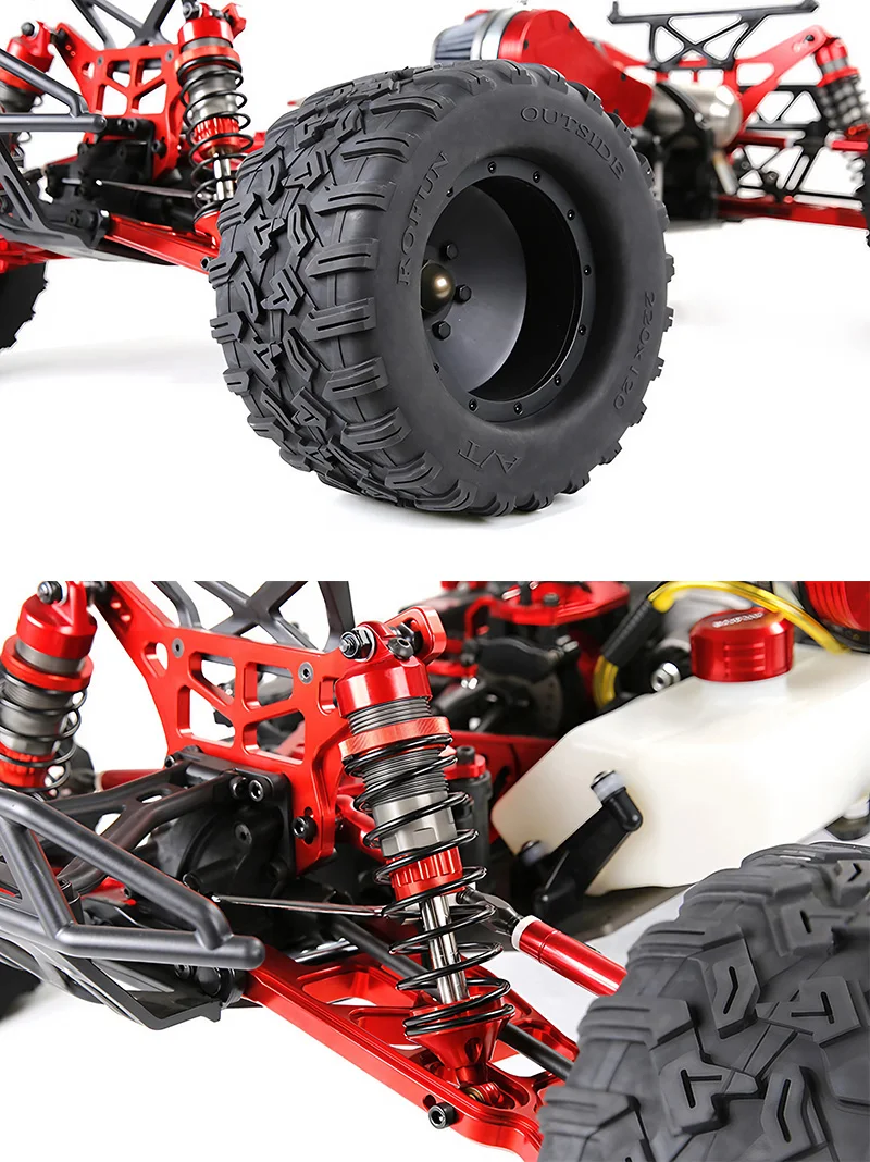 ROVAN XLT 4WD 4X4 1 5 Aluminum Alloy Enthusiast Grade Petrol Fuel 2.4G GT3B Hydraulic Nitro Gas RC 45CC Monster Crawler Truck