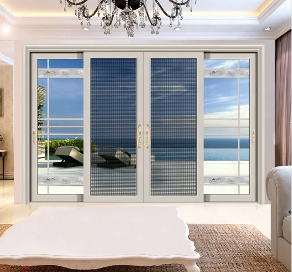 
aluminum anti-theft ventilation grille mosquito net flyscreen door with drainage hole 