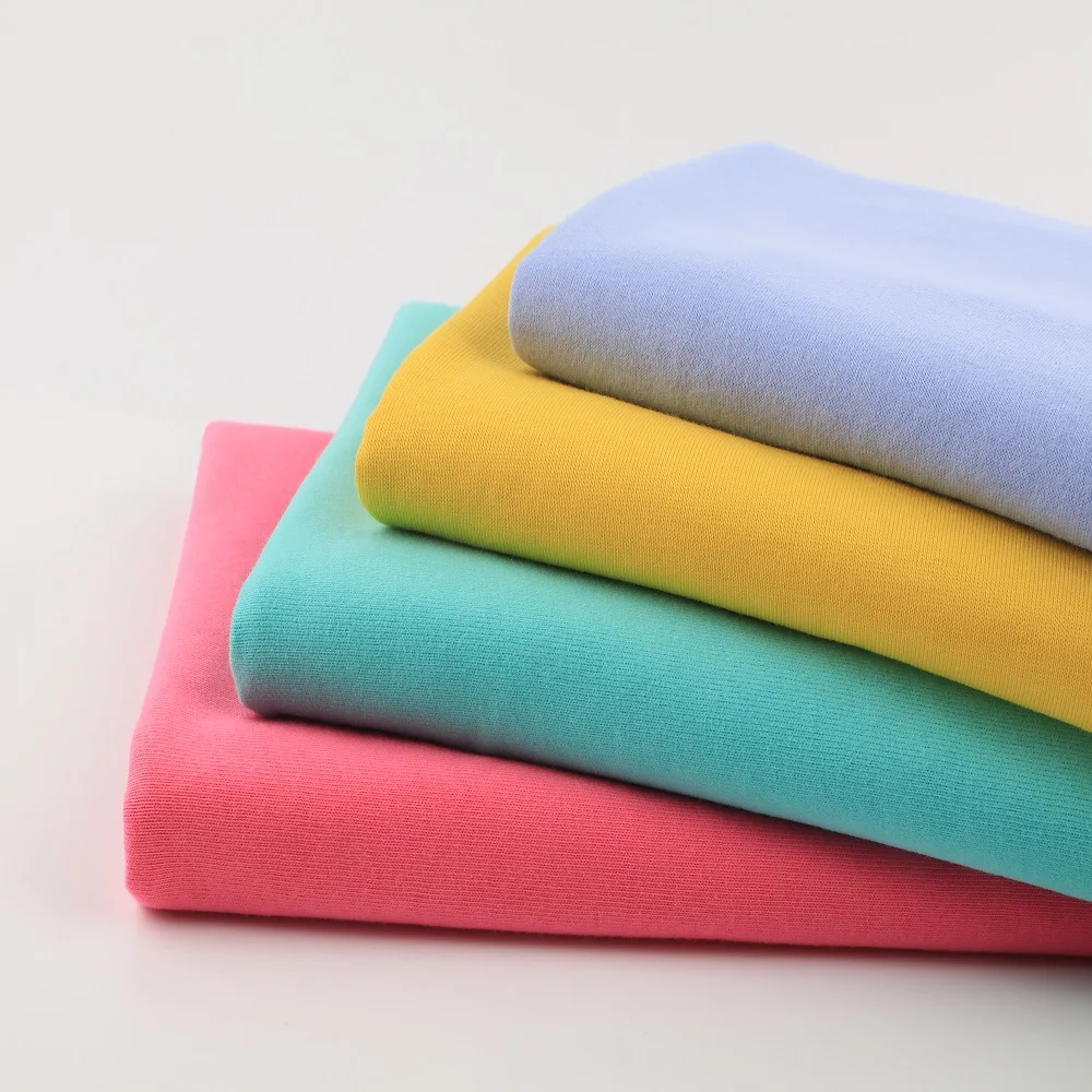 Stock lot Combed 21s Single Jersey Fabric 100% Cotton For Athletic Football T Shirt