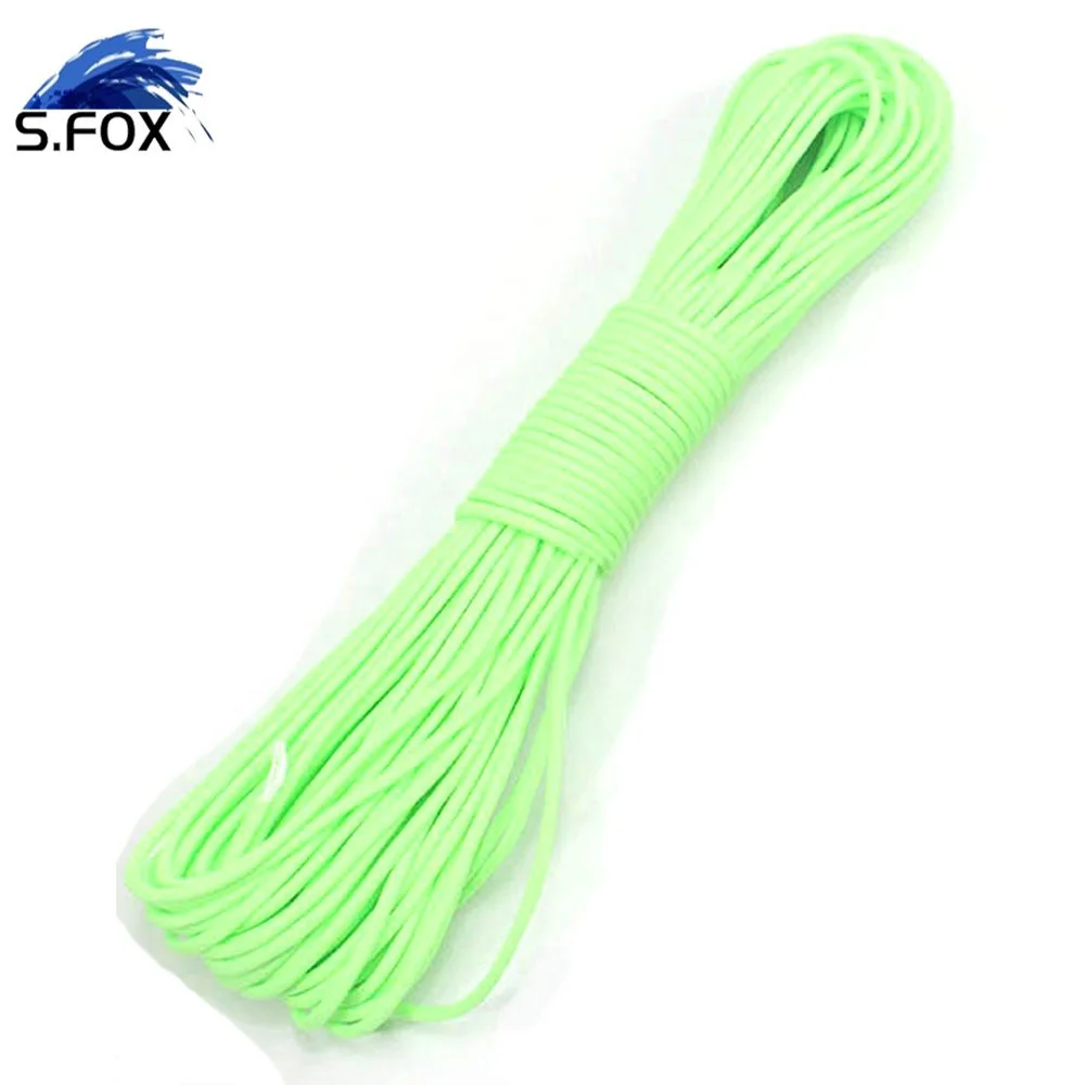 Outdoor Camp Travel Glow in the Dark Customized Paracord550 Type III 7 Core Strand 550 Nylon Parachute