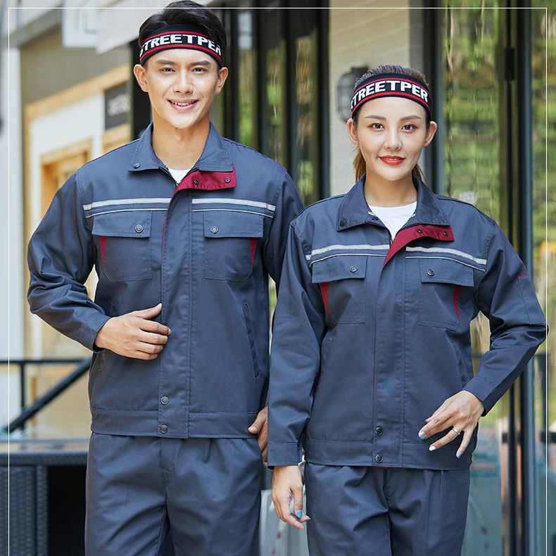 Long Sleeve Siamese 100% Cotton Workwear Work Clothes Custom Industrial Construction Overall Workwear Uniform Workwear