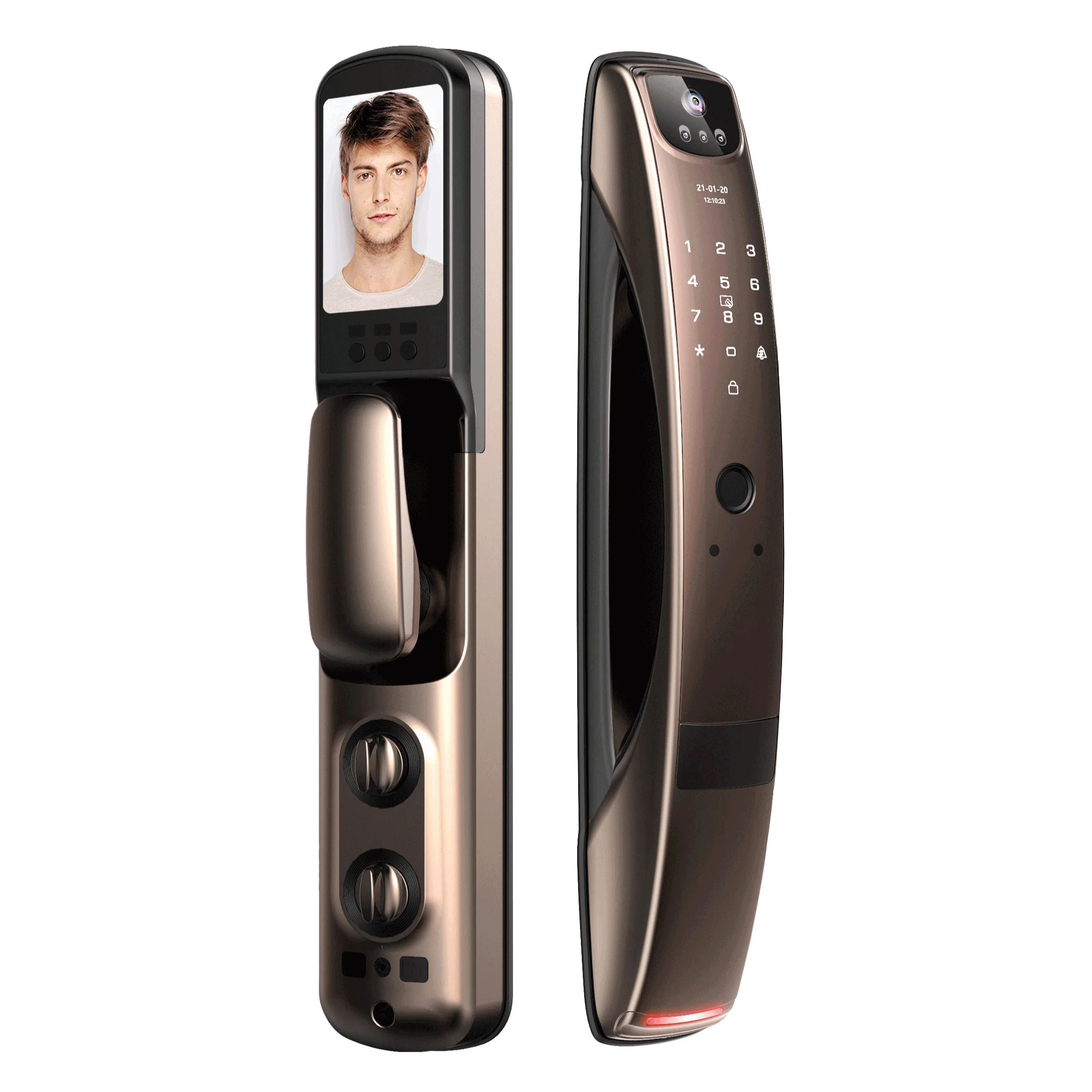 CAMAKT Stainless Steel Door Tuya Wifi Door Lock with Camera, Fully Automatic Smart Fingerprint Password Face Lock