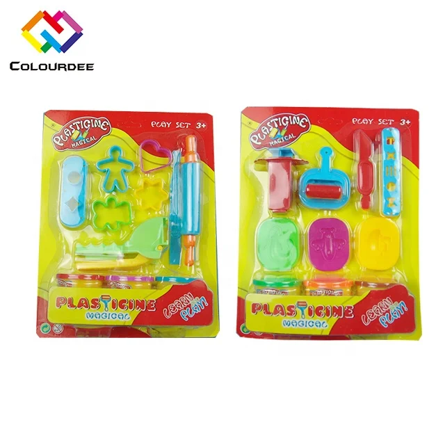 Kids intelligent toy Manufacturer Modeling Play Dough Plasticine Eco-friendly DIY Clay Tool Children Blister Accessories