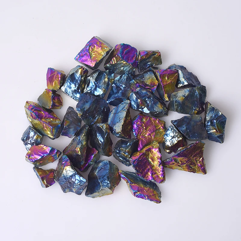 Wholesale Beautiful Rare Rainbow Flame Aura Quartz Crystal Point rough Crystal tumbles for magic wand