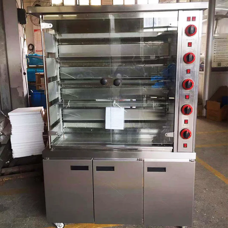 Chuangyu 3 or 6 chicken  grill gas and electricity roast bbq spit rotisserie