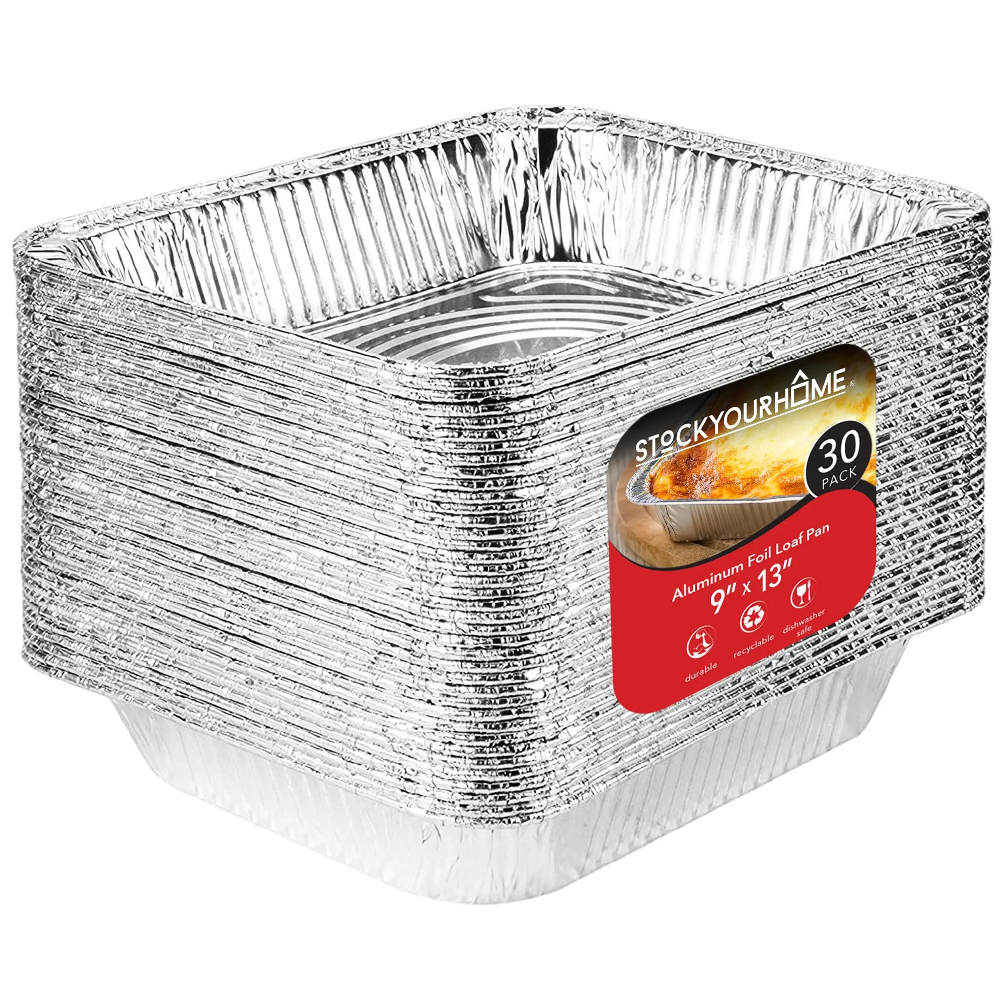 Steam Table Tin Pans Food Grade Disposable Foil Great for Cooking Heating Storing Prepping Food Half Size Aluminum Pans 9x13