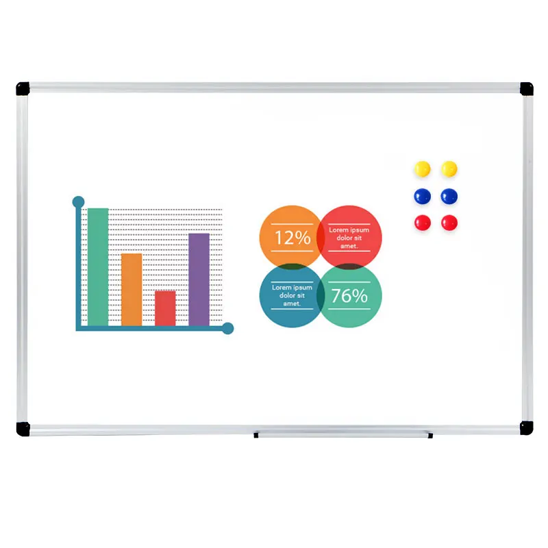 48*36inch  magnetic writing whiteboard with pen tray and marker for classroom school  from factory