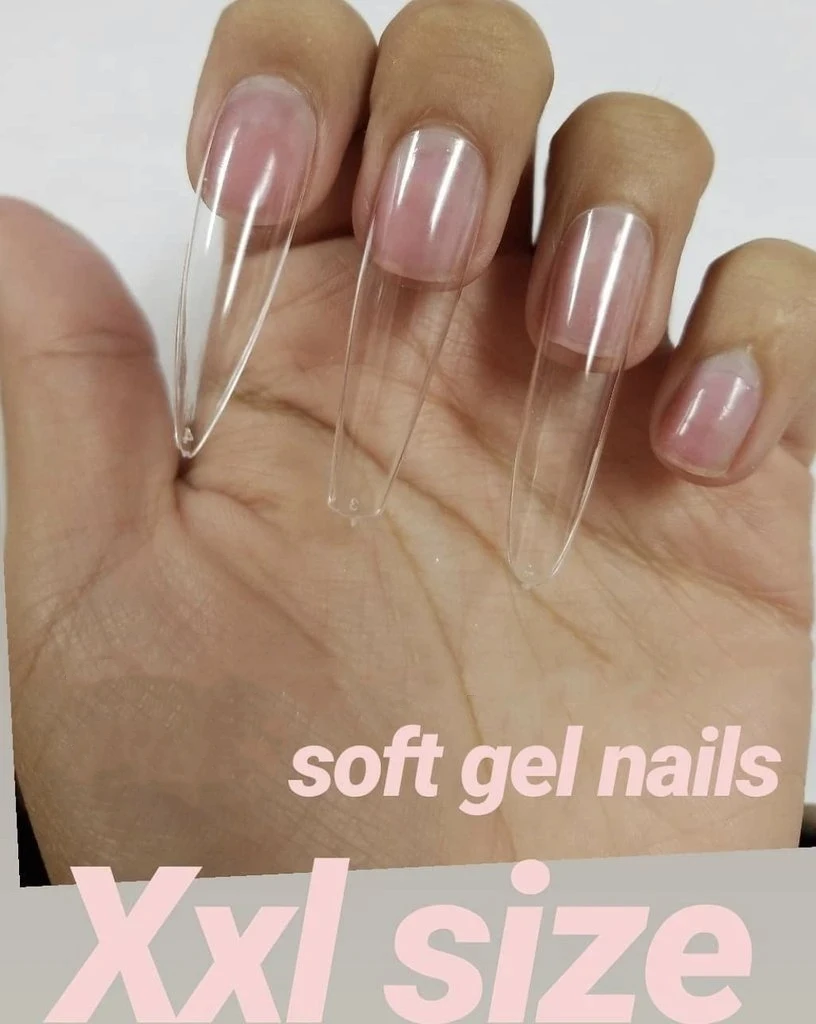 XXL extra long full cover stiletto soft gel nails tips