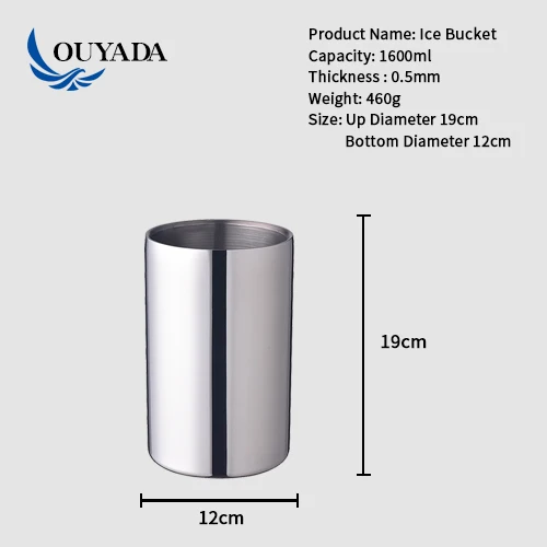 
Factory Direct decorative double wall silver stainless steel metal bucket 1l 5l 10l 16l 30l beer small mini metal bucket 