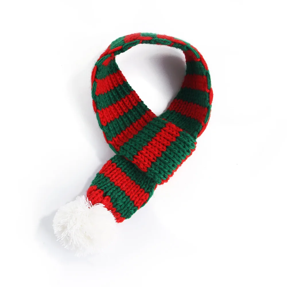 christmas dog scarf pet knitted christmas scarf decoration