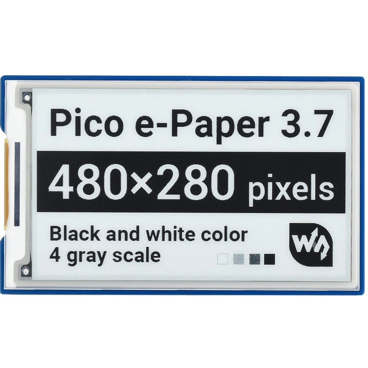 Waveshare 3.7inch E-Paper E-Ink Display Module for Raspberry Pi Pico 480x280 Black / White 4 Grayscale SPI