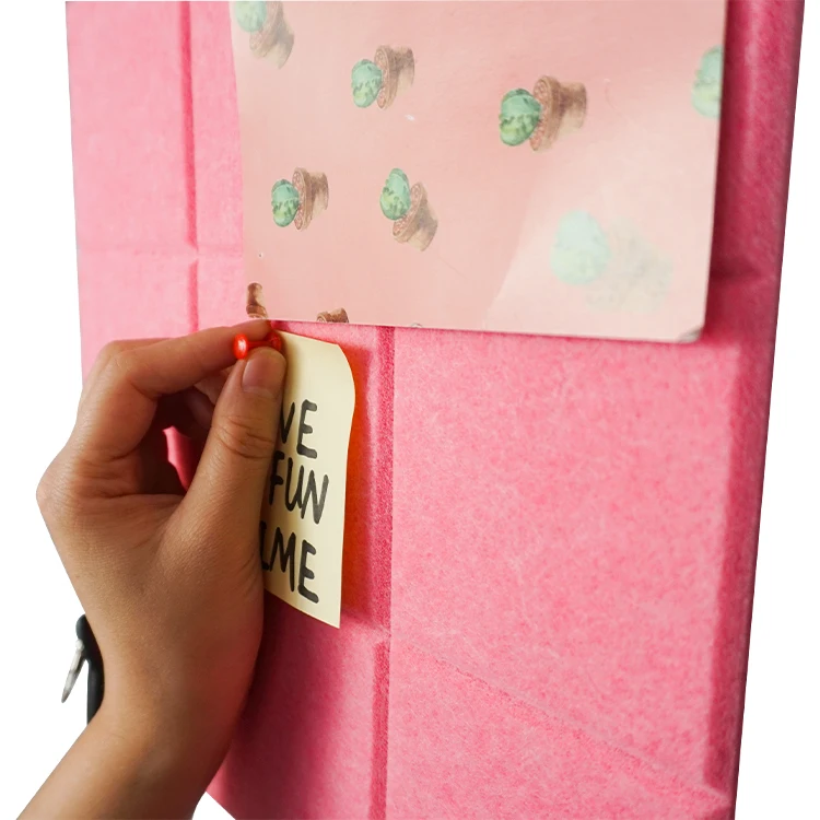 
Custom Irregular Notice Felt Pin Board Wall Mounted Colorful Fabric Tile Board-Self Adhesive 
