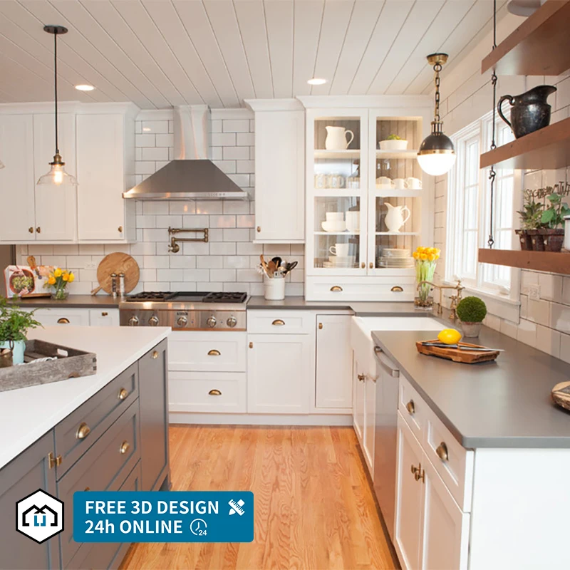 Interior design Home design L Shaped Modular Design Luxury Black Matt Lacquer Modern Kitchen Cabinet