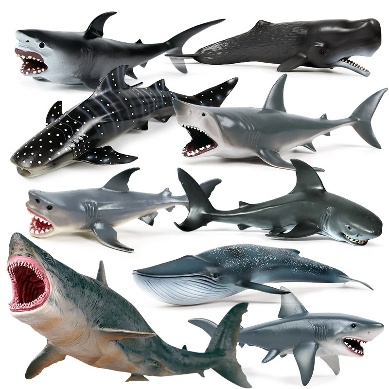 Kids educational gift action figures whale turtle dolphin shark whale simulation model sea life animal toys ocean
