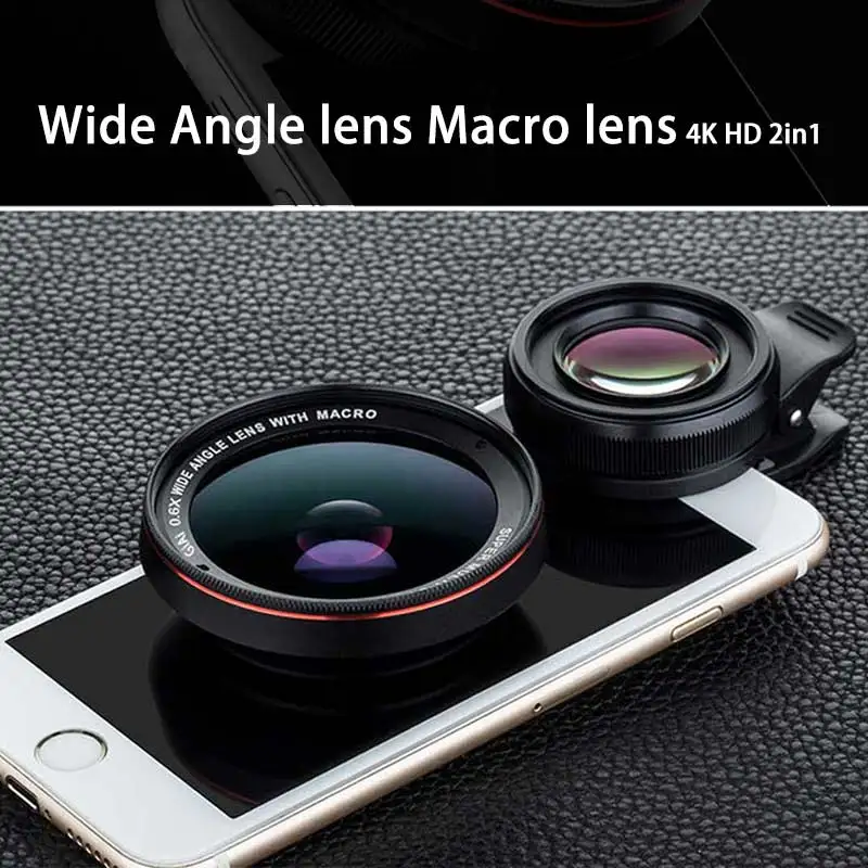 Широкоугольный объектив AI 0.6X 15X макрообъектив 2 в 1 58 мм объектив камеры мобильного телефона