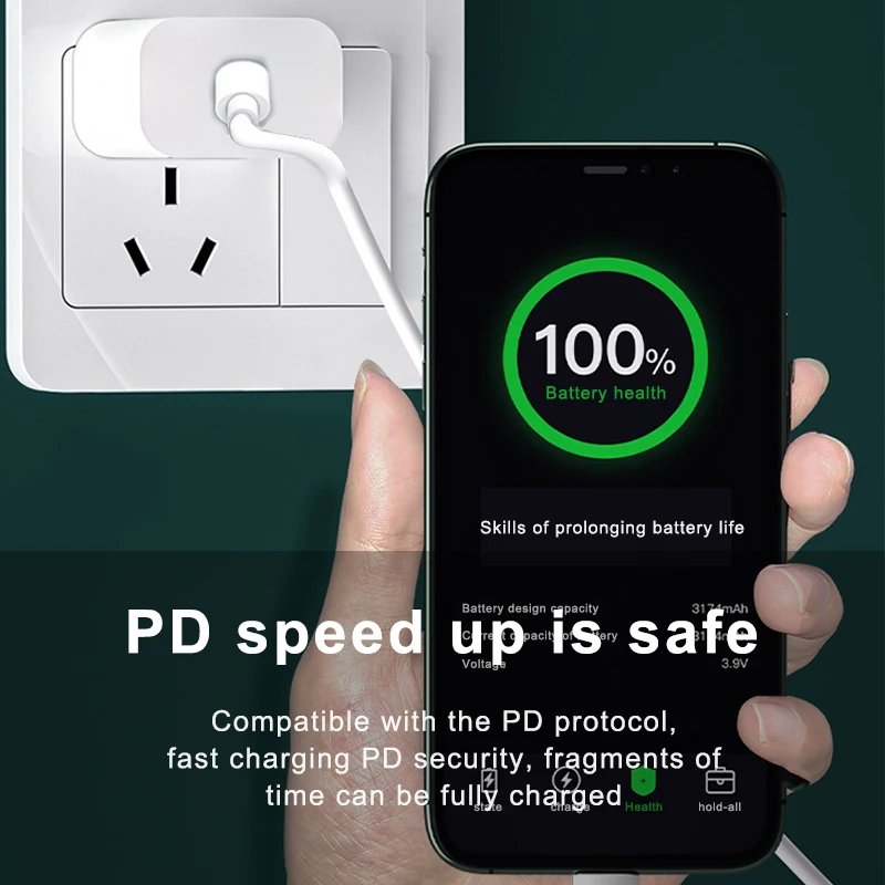 Wholesale Quick Charger Data Cable Usb C Phone Charger US Plug Pd 20w Wall Charger For Iphone