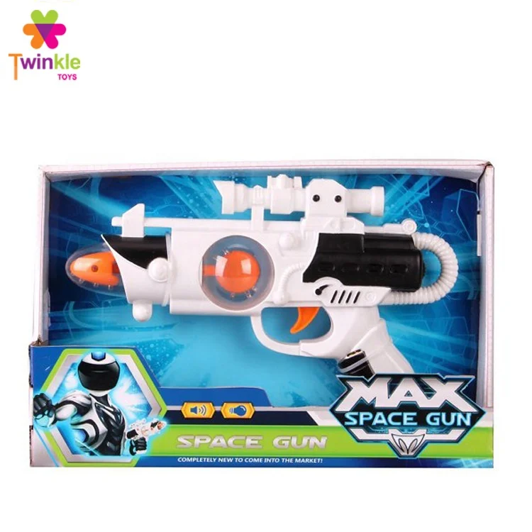 Twinkle toys plastic battery operated space gun toy gun