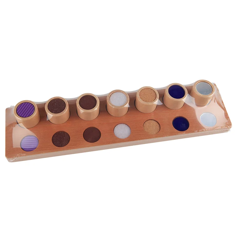 High quality beech Organic Antique Painting  Rolling Blocks Wooden Toys Montessori For Kids Touch Game