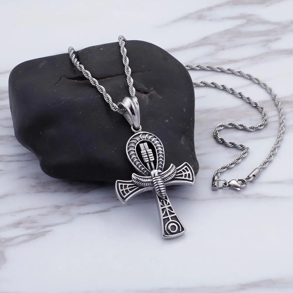 KALEN Vintage Stainless Steel Eagle Cross Pendant For Men