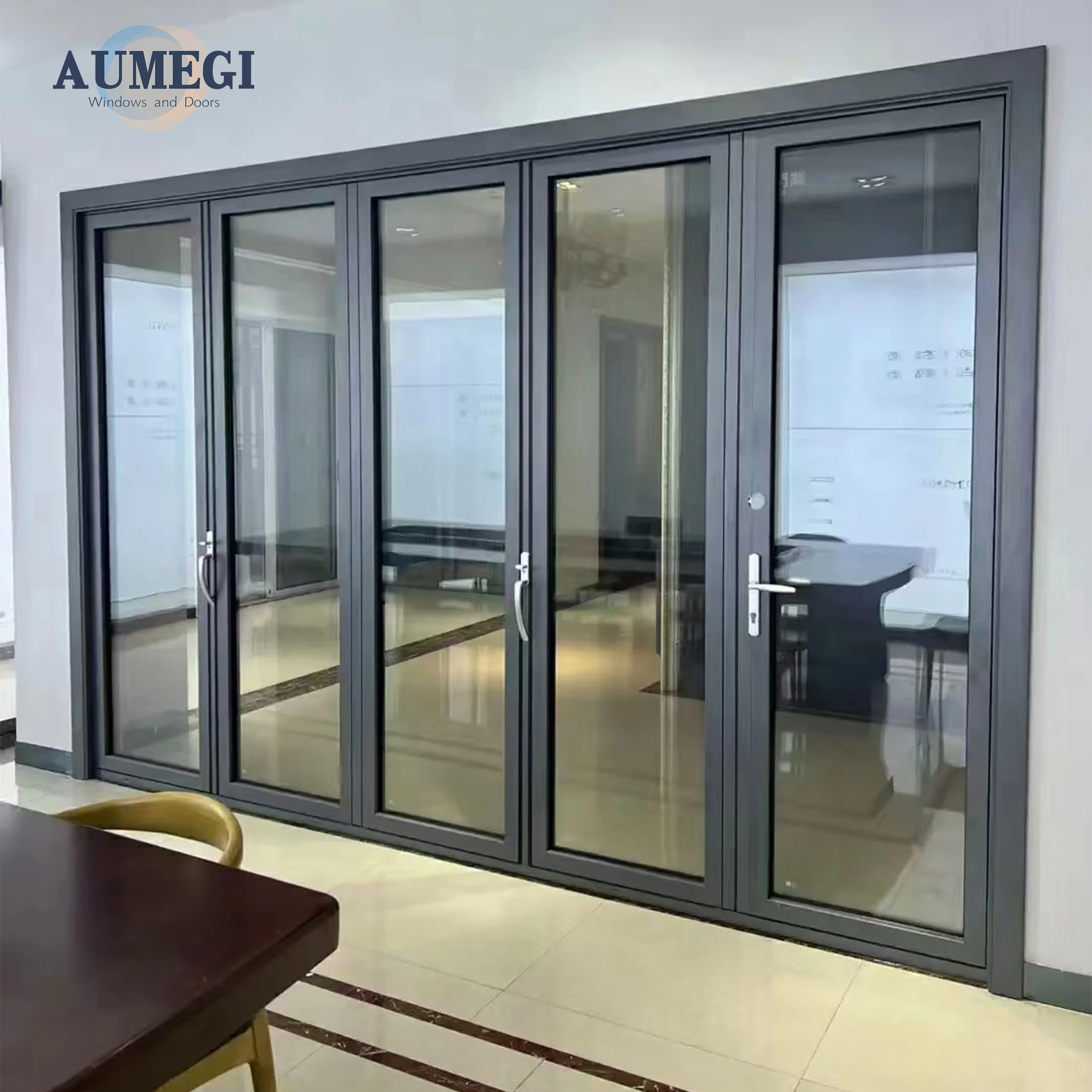 Modern Style Thermal Insulation Patio Folding Bifold Door Aluminum Fold Doors