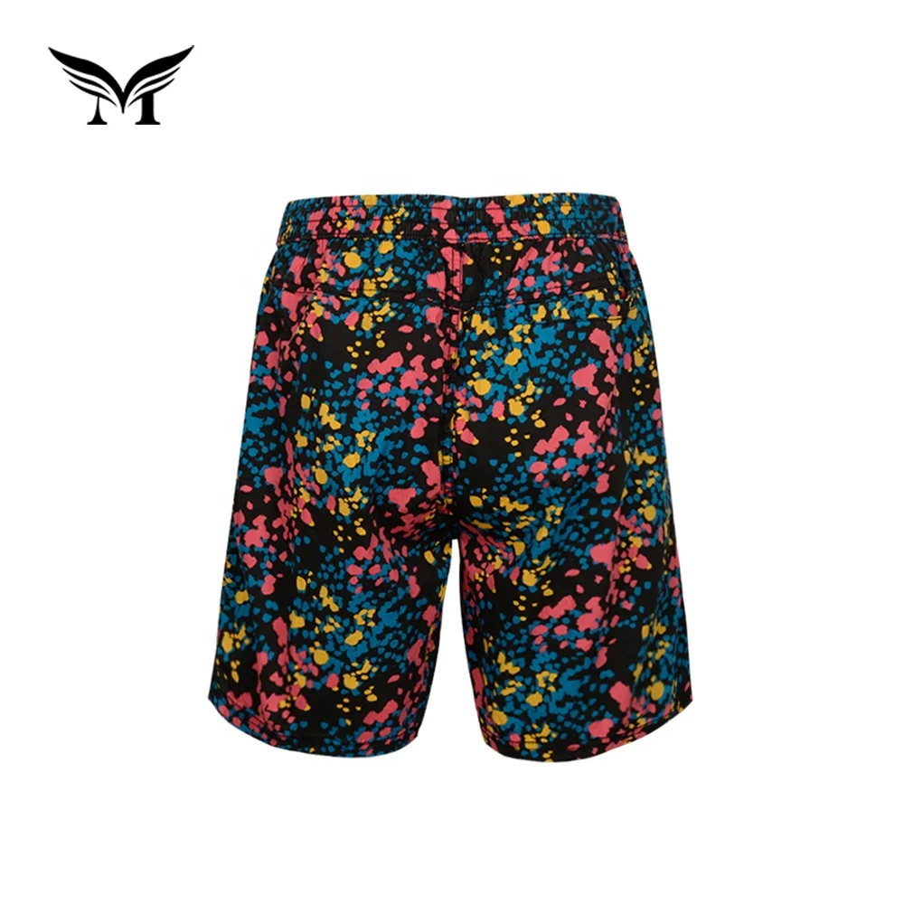 Latest design popular casual cotton floral printed hawaiian swimwear men beach shorts