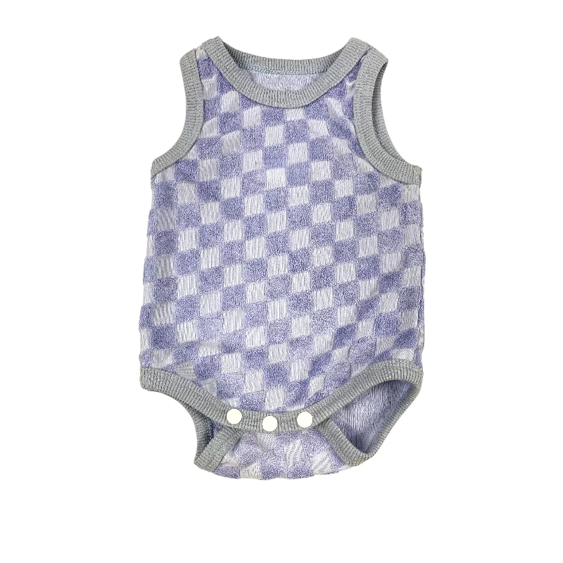 Hot Sale Baby Plaid Romper Newborn Baby Girl And Boys Towel Fabric Clothes Sleeveless Onesie Clothes