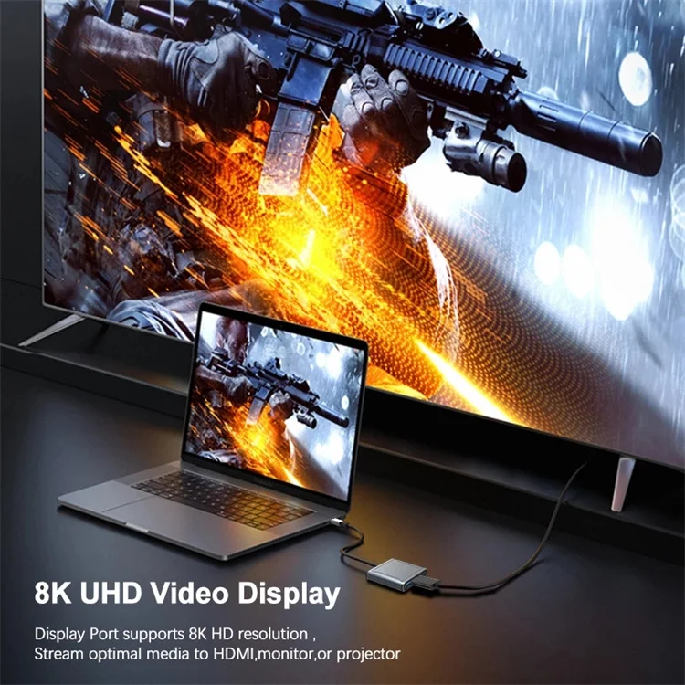 3 in 1 USB Type C Docking Station Type C to Display Port USB 3.0 With PD 100W 8K@60Hz 4K@144Hz Converter for Mackbook DP Hub