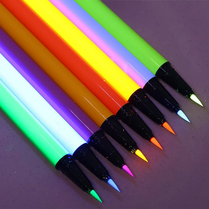Wholesale Neon Glow Liquid Eyeliner Custom Logo Create your Own Face Paint Color Shift Waterproof Eyeliner Pen