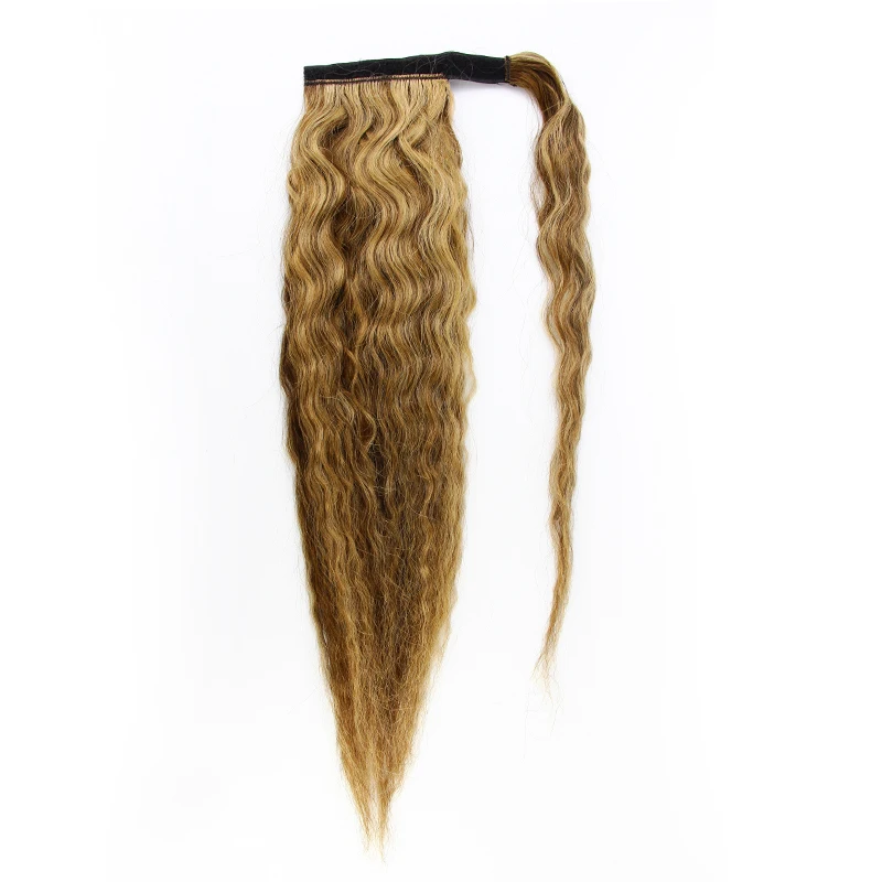 Kinky Straight Brazilian Human Hair Wrap Around Ponytail Remy Ponytail braided hair extension ponytail