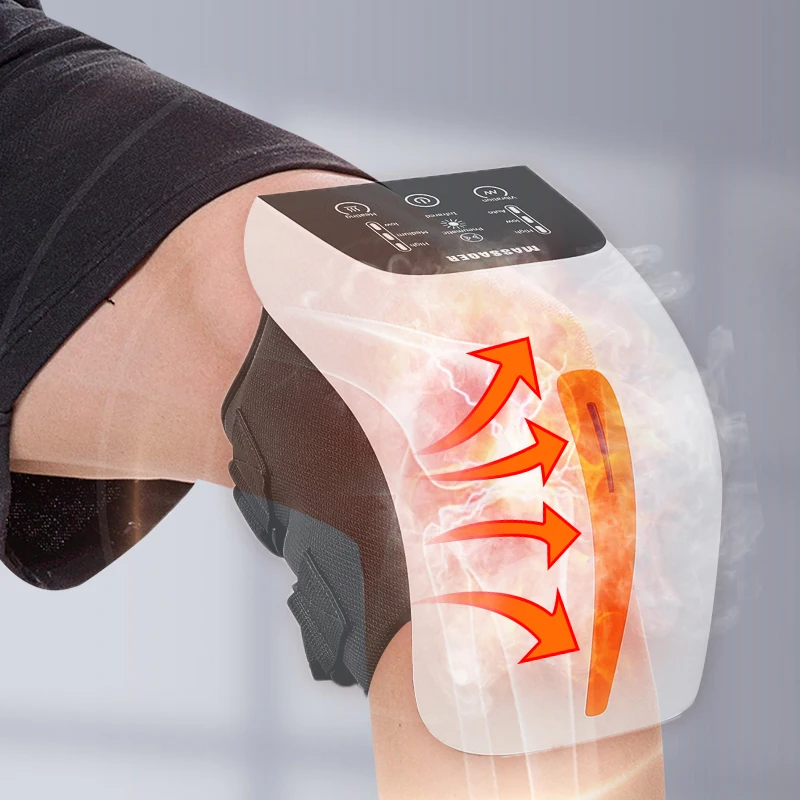 LCD Touch Screen Cordless Pain Relief Infrared Laser Vibration Electric Heating Knee Massager