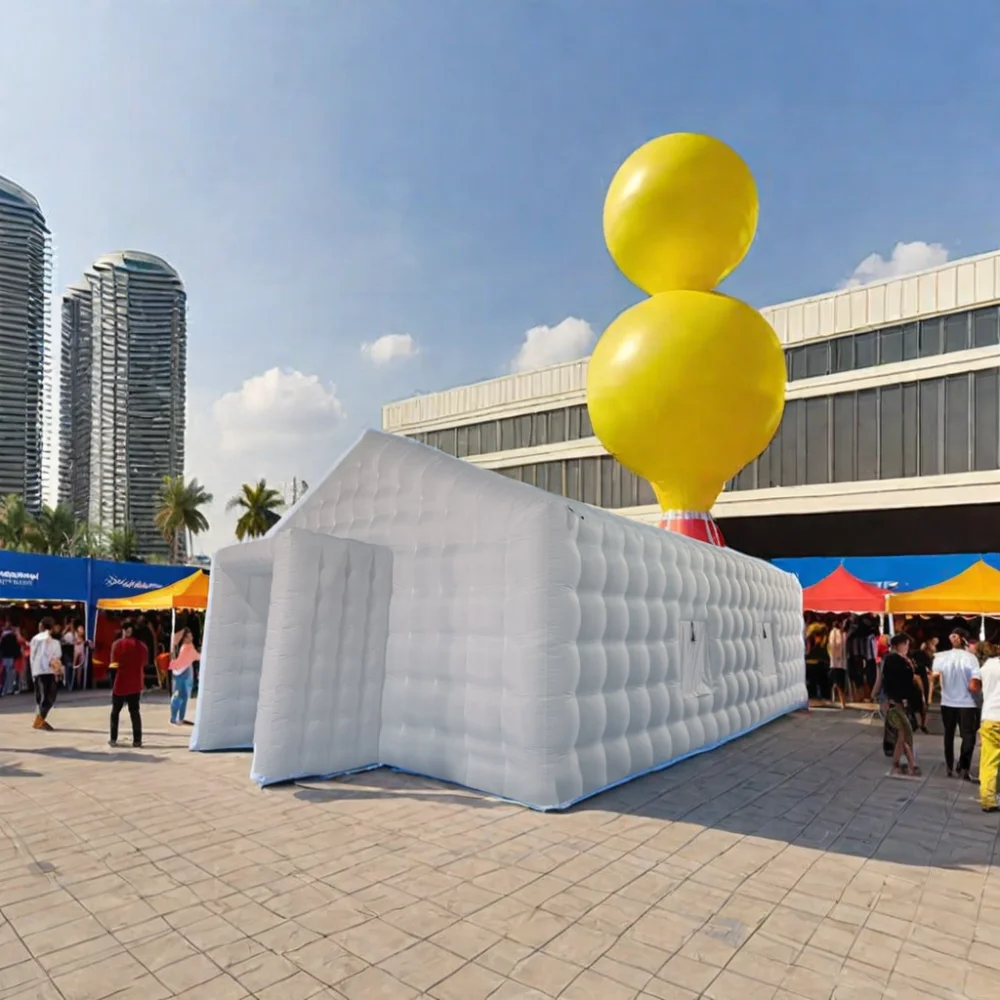 Outdoor Trade Show Advertising Oxford Fabric Cube Tent Dome LED Lighting Inflatable Mobile Night Club for Event Party