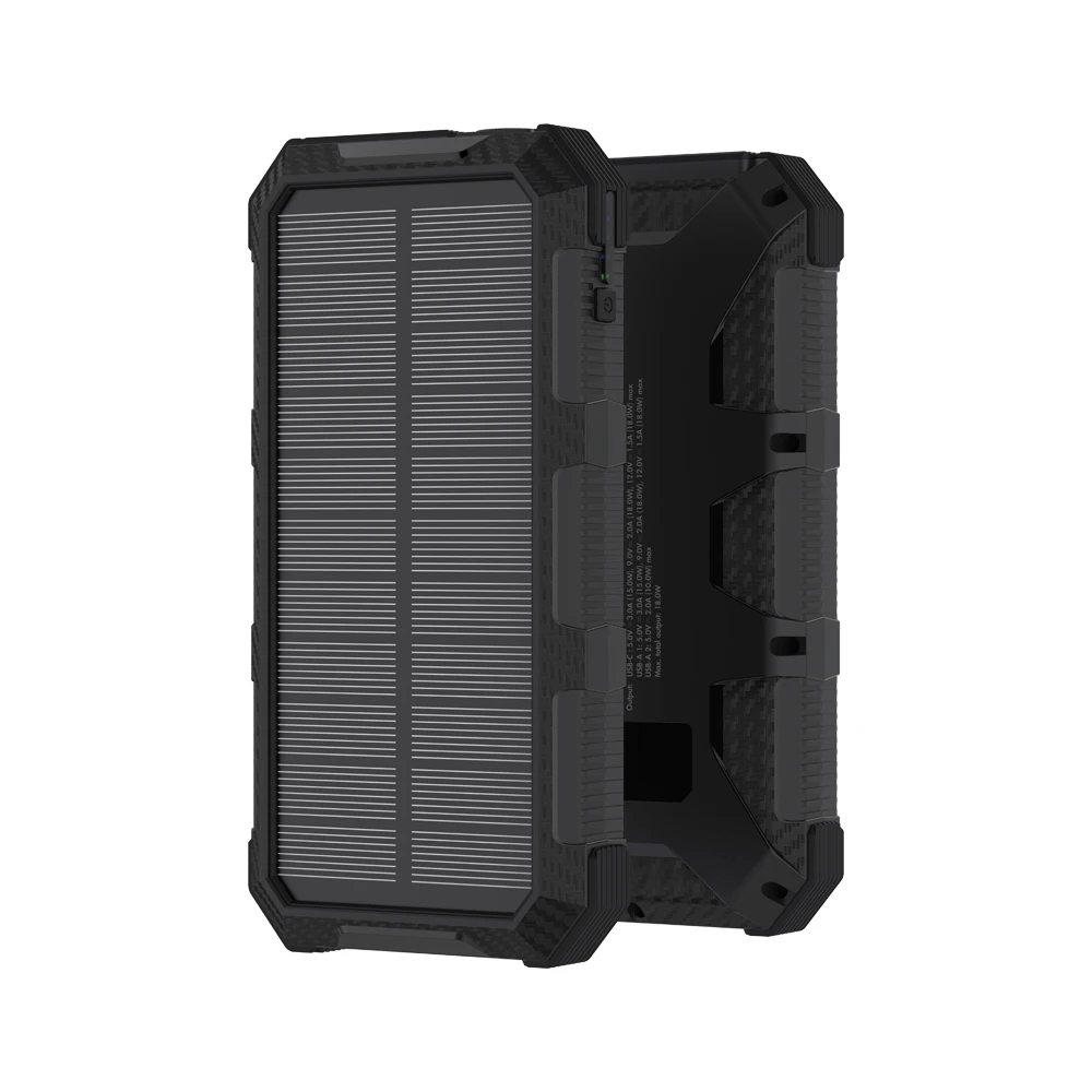 Customize top portable small USB mobile iphone charger waterproof solar power bank & power station with compass camping light