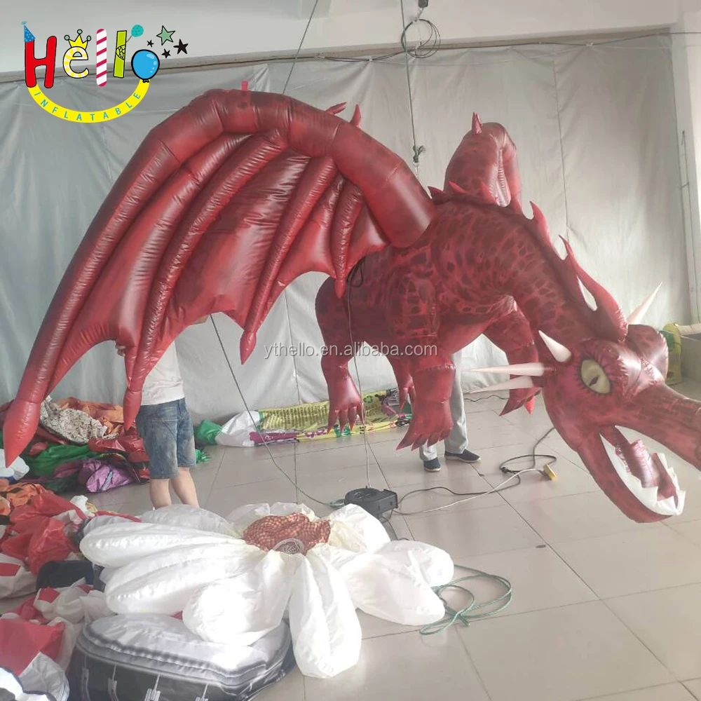 Надувной гигантский красный надувной Летающий Динозавр мультяшный дракон надувной