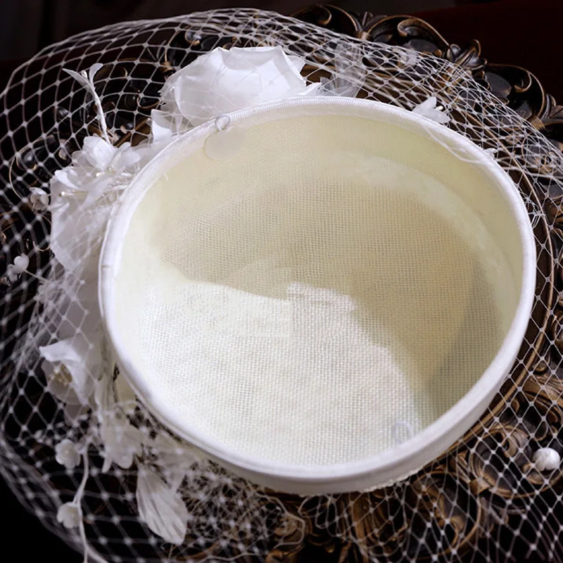 Hera NEW hot selling bridal white hats silk flower decorative party fascinators wedding hats