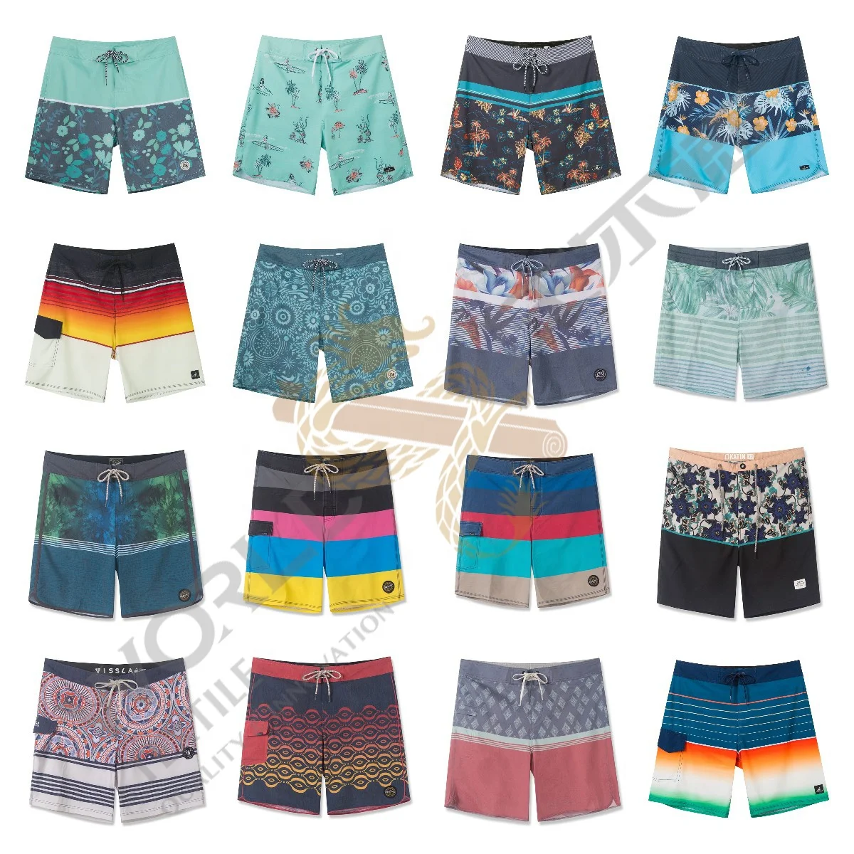 Design your own logo  swim trunks wholesale custom mens beach shorts 4 way stretch board shorts