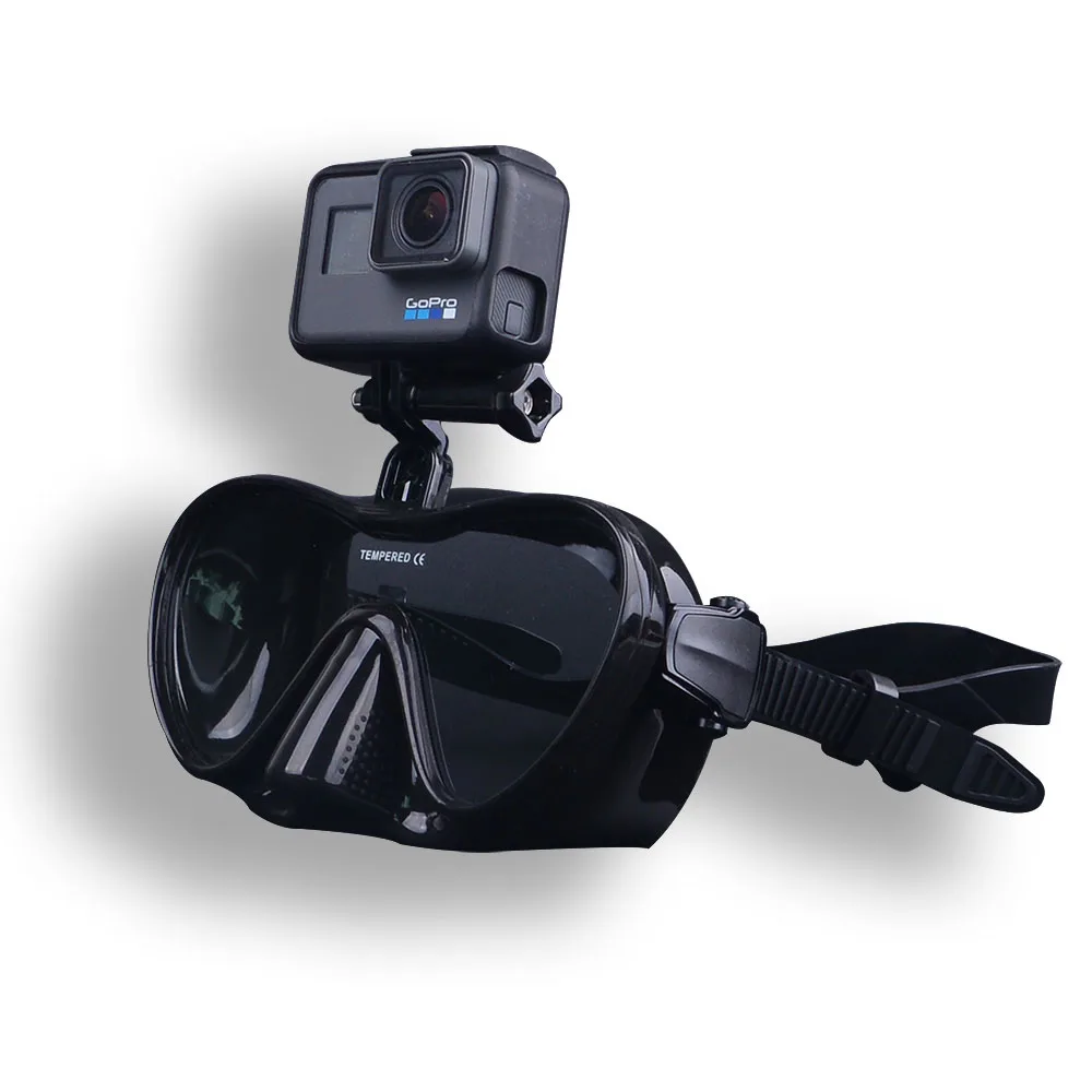 2021 New Products Adult Face Mask Safety Glasses Whole Silicone Anti fog Diving Mask with Detachable Camera Mount