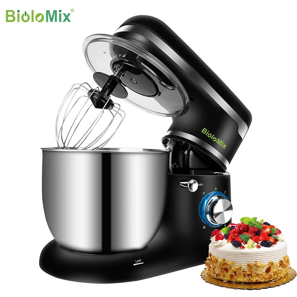 BioloMix 5L чаша из нержавеющей стали миксер 6-ступенчатая кухонный блендер крем взбивалка для яиц торт тестомешалка в виде рыбьего хвоста