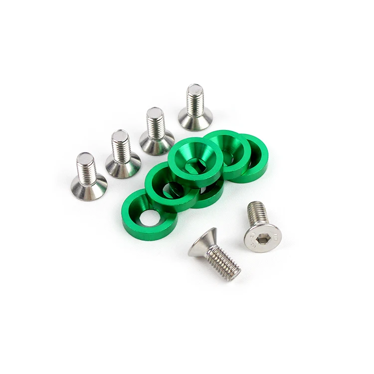 anodized red Aluminum M6 M8 Fender Washer Engine Bay Dress Up Kit for bumpers