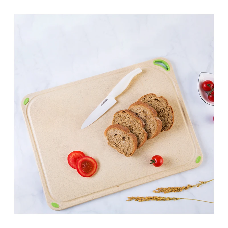 BPA Free Double Side Rice Husk Wheat Fiber Custom Kitchen Food Cutting Board Meat Chopping Blocks for Fruit Vegetable MIDDIA