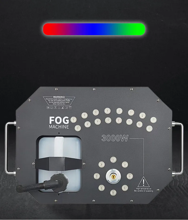 3000W Spray Smoke Machine Vertical Fog Machine With 24 Colorful LED Lights Effect Quickly Stop Effect Machine For  Wedding