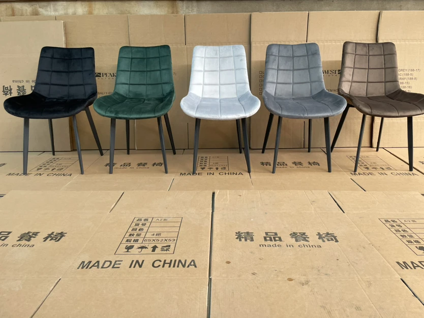 Nordic Comfortable Velvet Fabric Dining Chair Black Dining Home Furniture Restaurant Chair For Kitchen