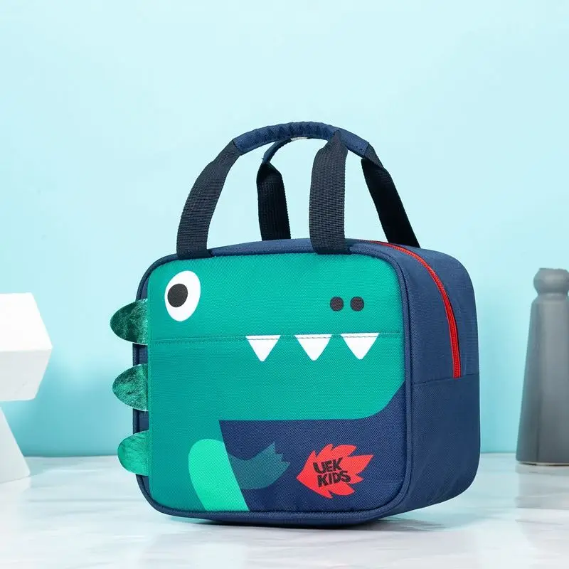 Children Lunch Bag for Kids School Aluminum Food Thermal Box Handle Bag Cute Fashion Animal Dinosaur Insulated Portable